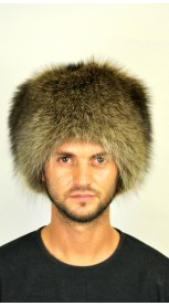 Raccoon fur hat